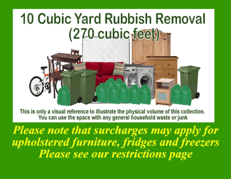 10 cubic yard rubbish collection