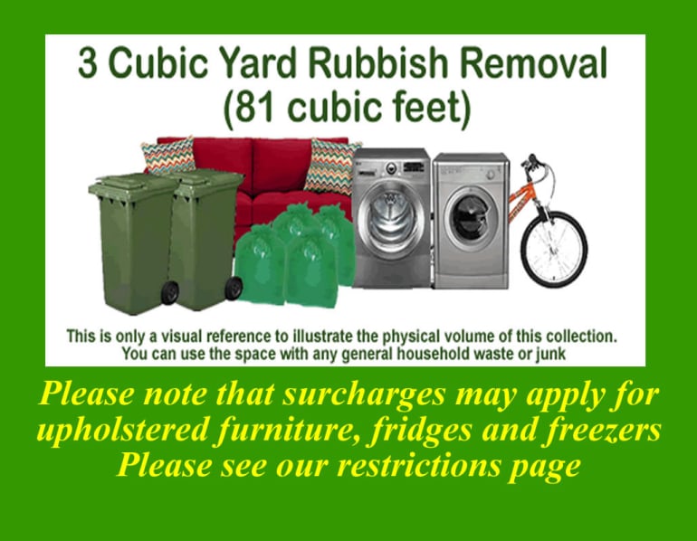 3 cubic yard rubbish collection