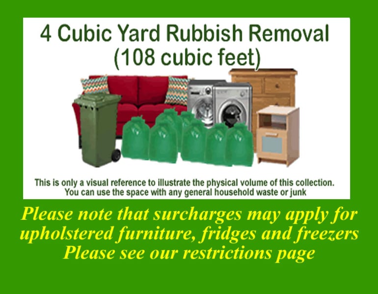 3 cubic yard rubbish collection